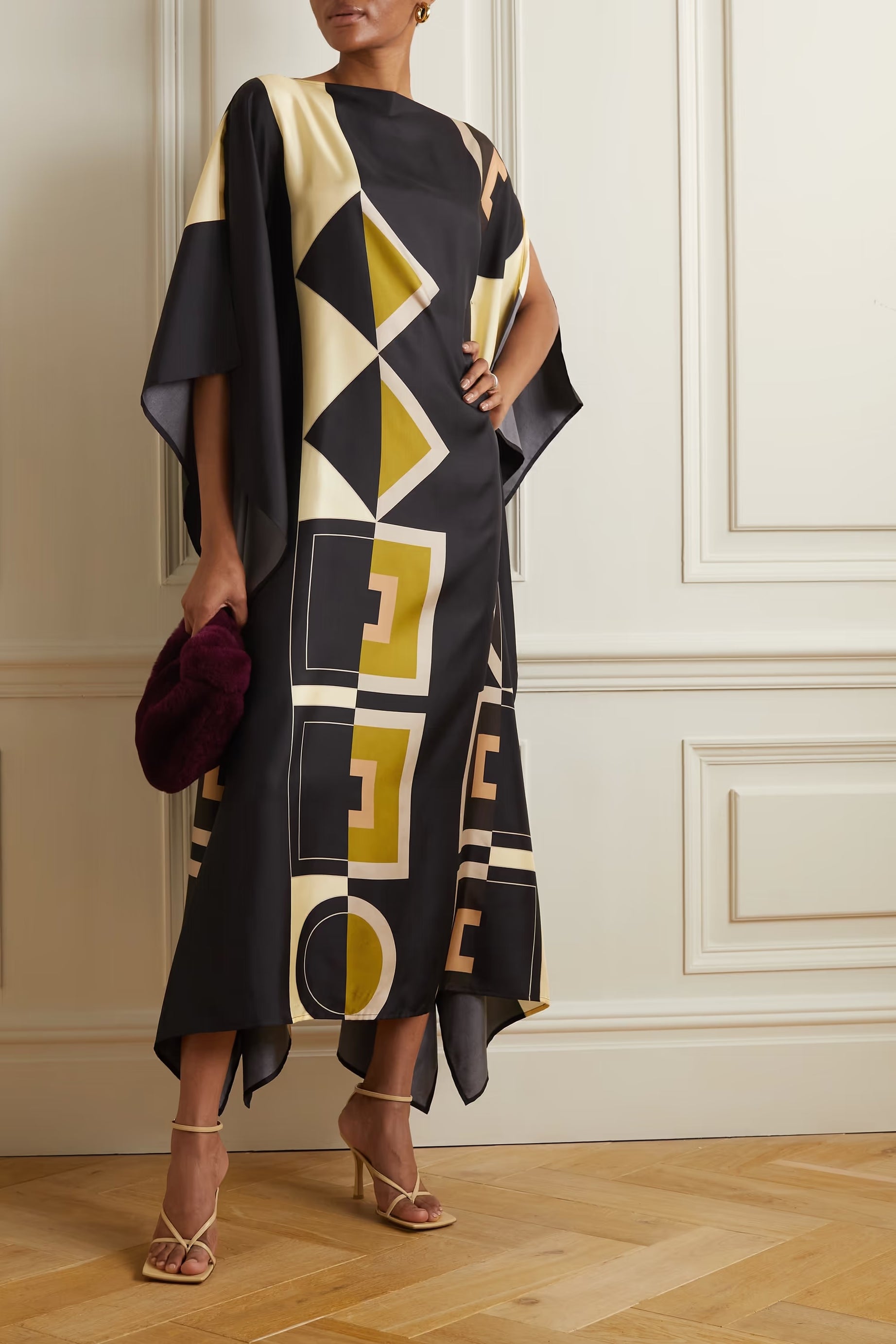 Glamorous Satin Silk Kaftan Gown – Perfect for Evening Wear Caftan For Women's
