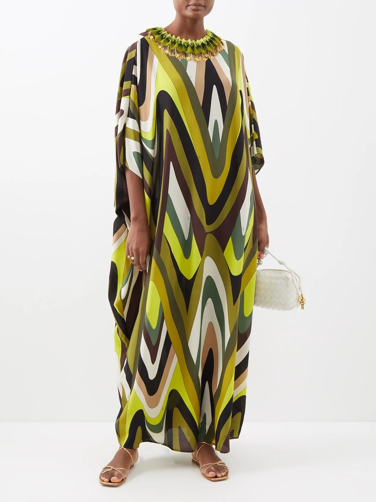 Designer Silk Crepe Kaftan with Flowing Caftan For Women's