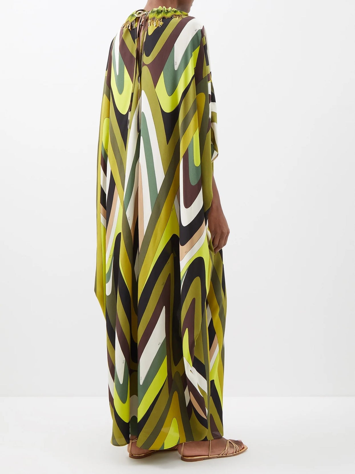 Designer Silk Crepe Kaftan with Flowing Caftan For Women's