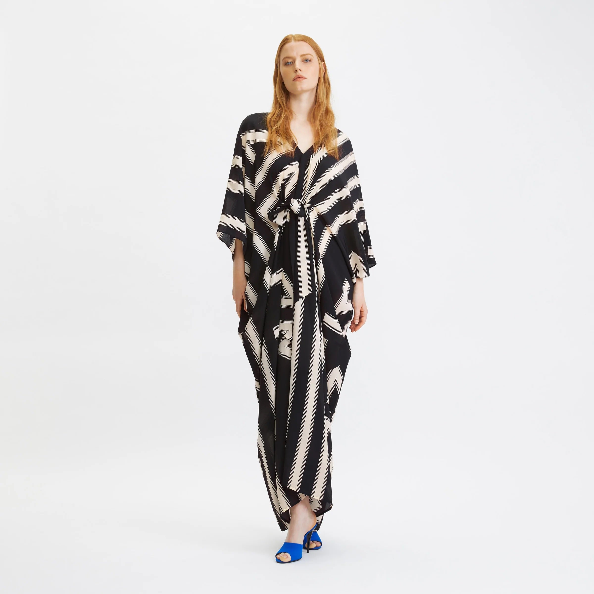 French Moss Cotton Kaftan, Relaxed Fit Evening Wear Caftan For Women's