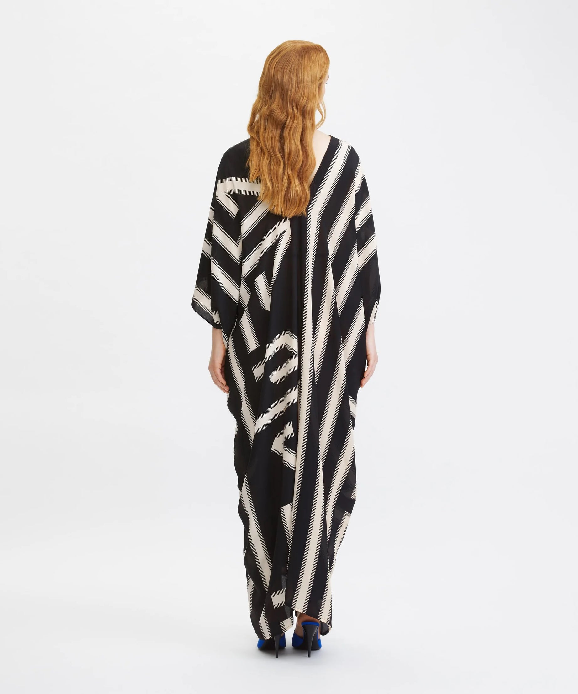 French Moss Cotton Kaftan, Relaxed Fit Evening Wear Caftan For Women's