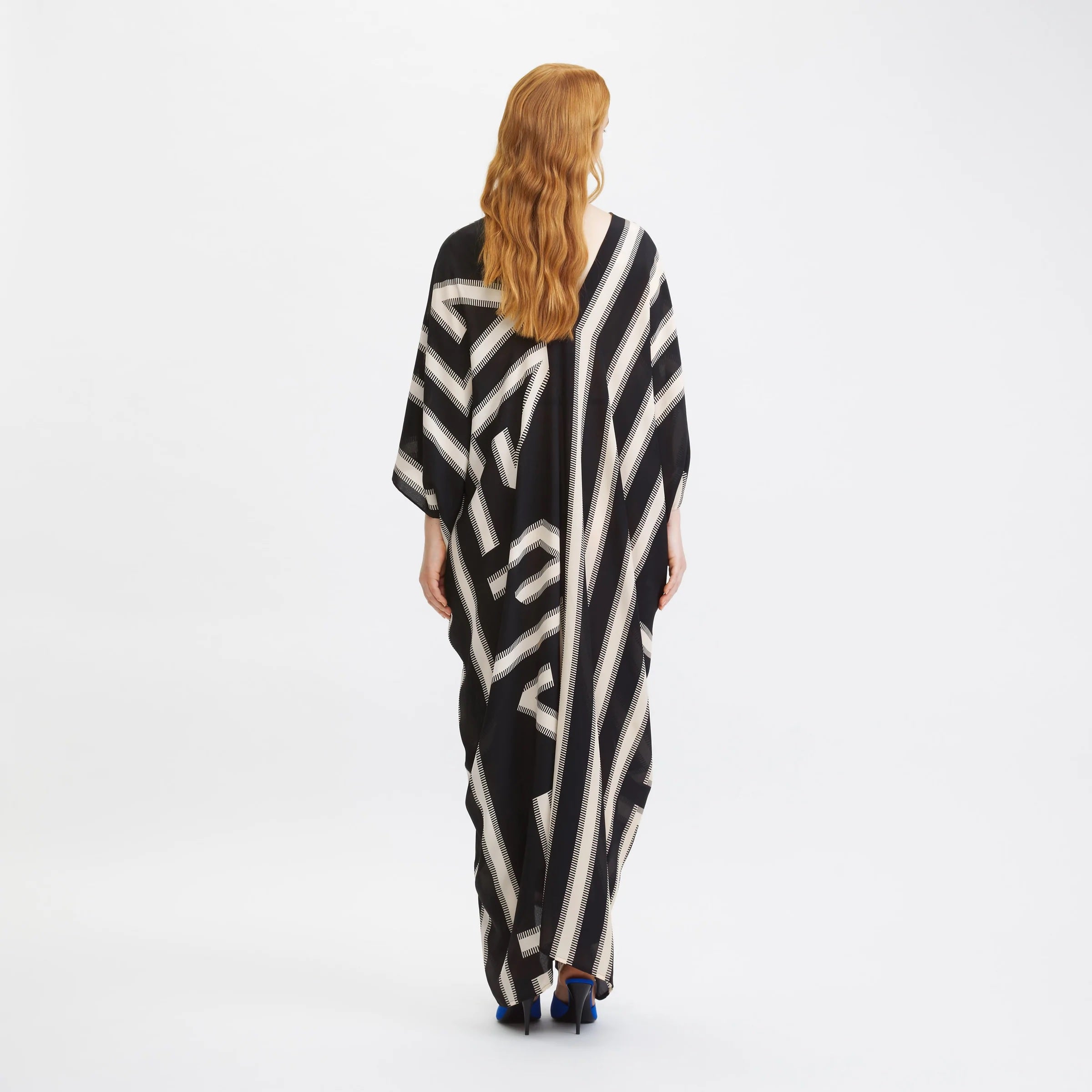 French Moss Cotton Kaftan, Relaxed Fit Evening Wear Caftan For Women's