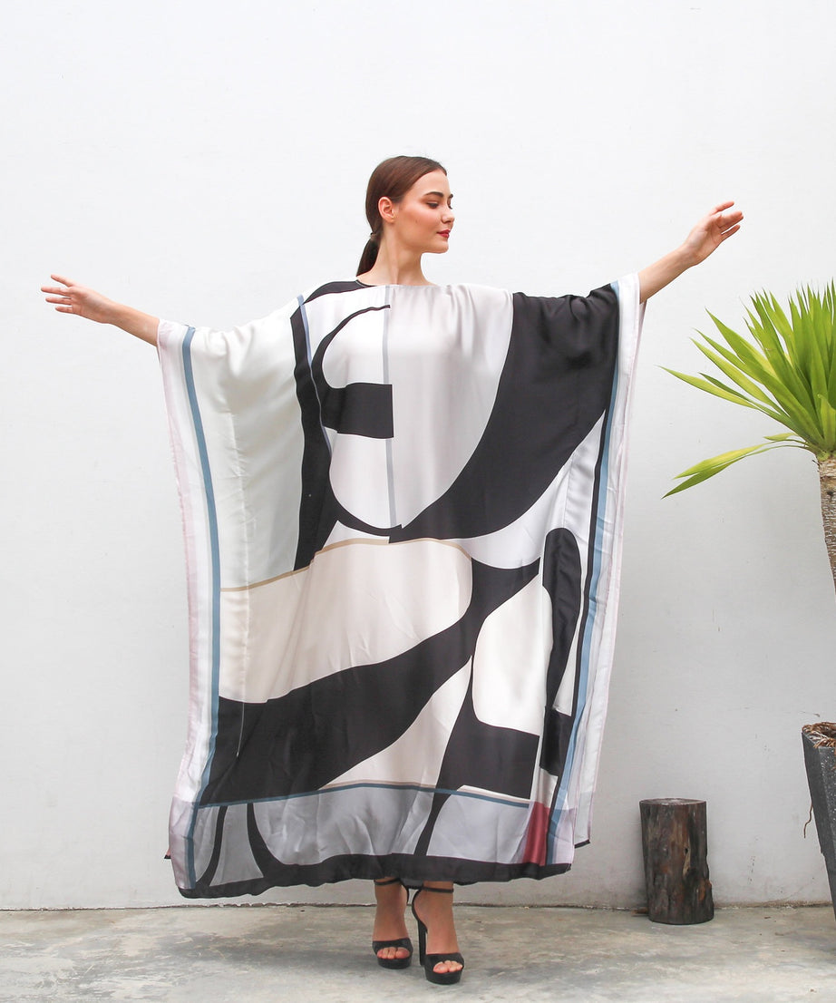 Women's Satin Silk Kaftan - Lightweight and Comfortable Caftan For Women's