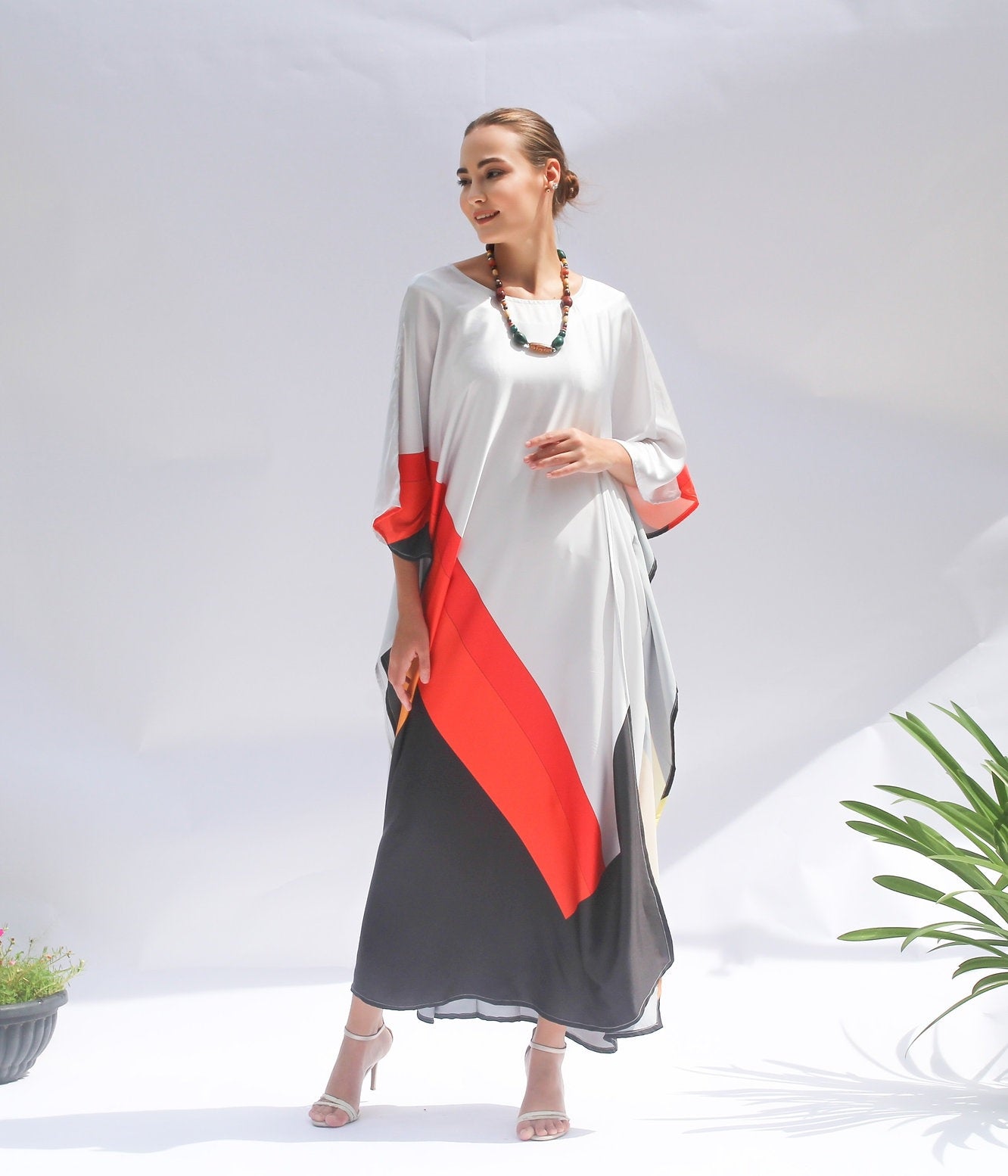 Elegant Satin Silk Kaftan, Perfect for Evening & Resort Wear Caftan For Women's