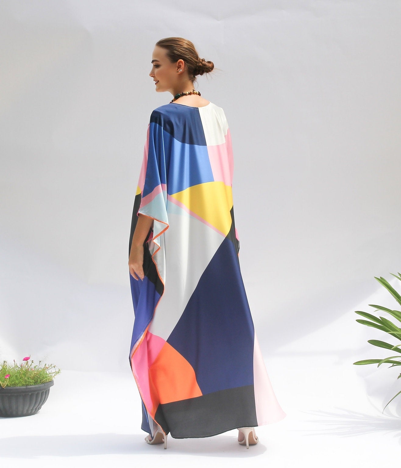 Lightweight Satin Silk Kaftan – Perfect for Summer Events Women's Caftan