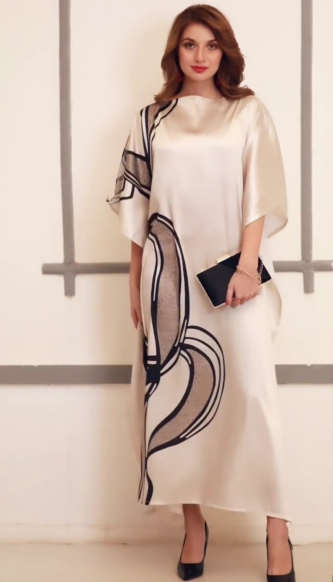 Soft Satin Silk Kaftan, Occasion Wear Caftan For Women's