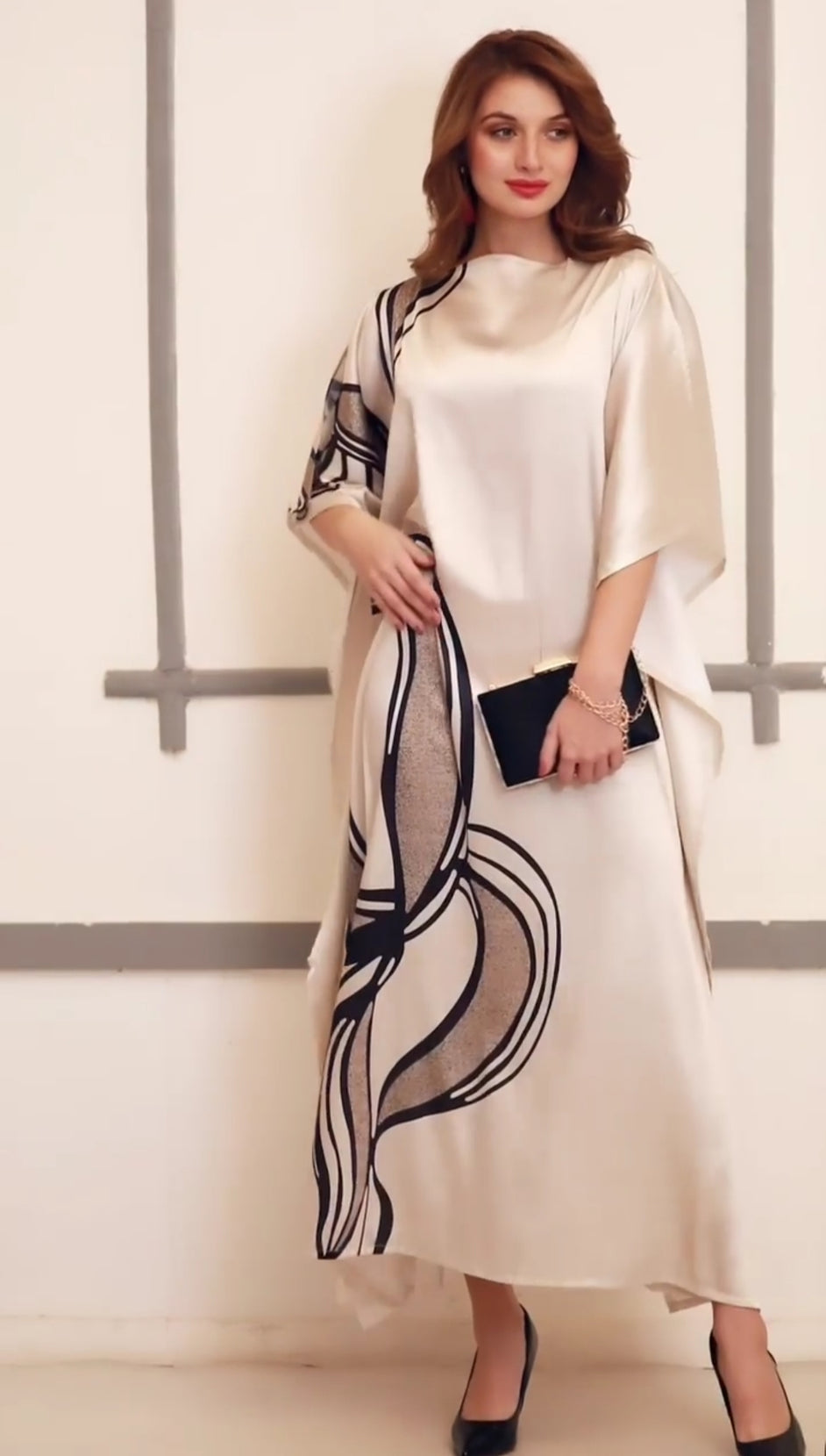 Soft Satin Silk Kaftan, Occasion Wear Caftan For Women's