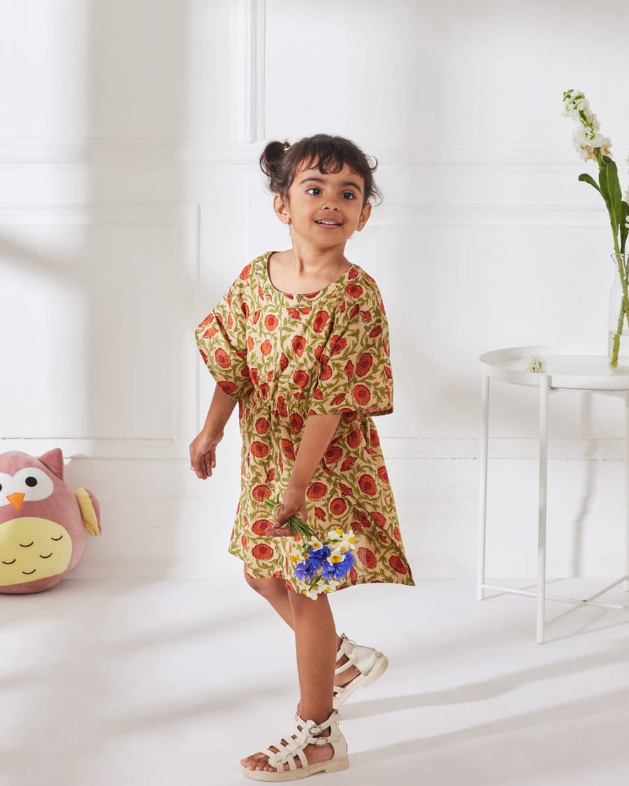 Cute Toddler Baby Girls Beachwear Cover Ups Balls Tassel Loose Swim Cover-ups Dress