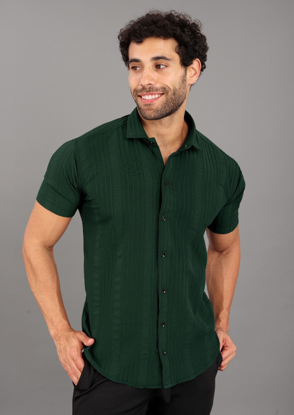 Popcorn Men's Solid Classic Fit Shirt