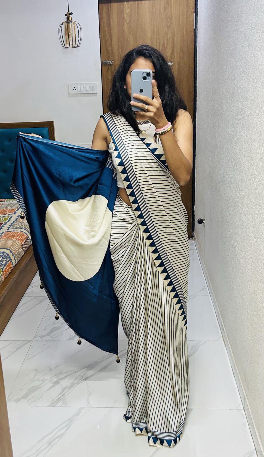 Classic Stylish Lagdi Pure Gajji Soft Silk Saree With Blouse