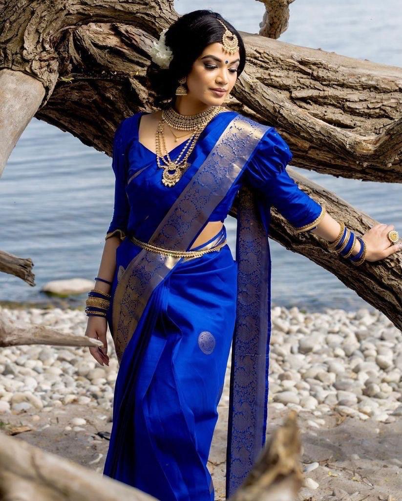 Traditional Designer Banarasi Soft Silk Saree With Blouse
