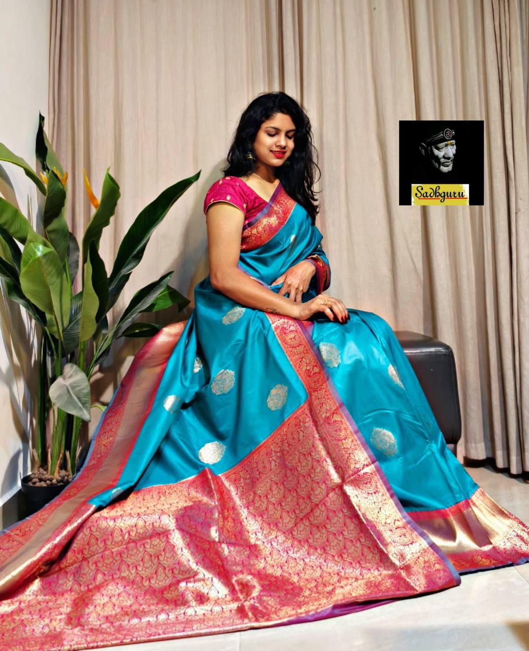 Premium Kaniji varam Soft Silk Saree, Traditional Wear Sari With Blouse
