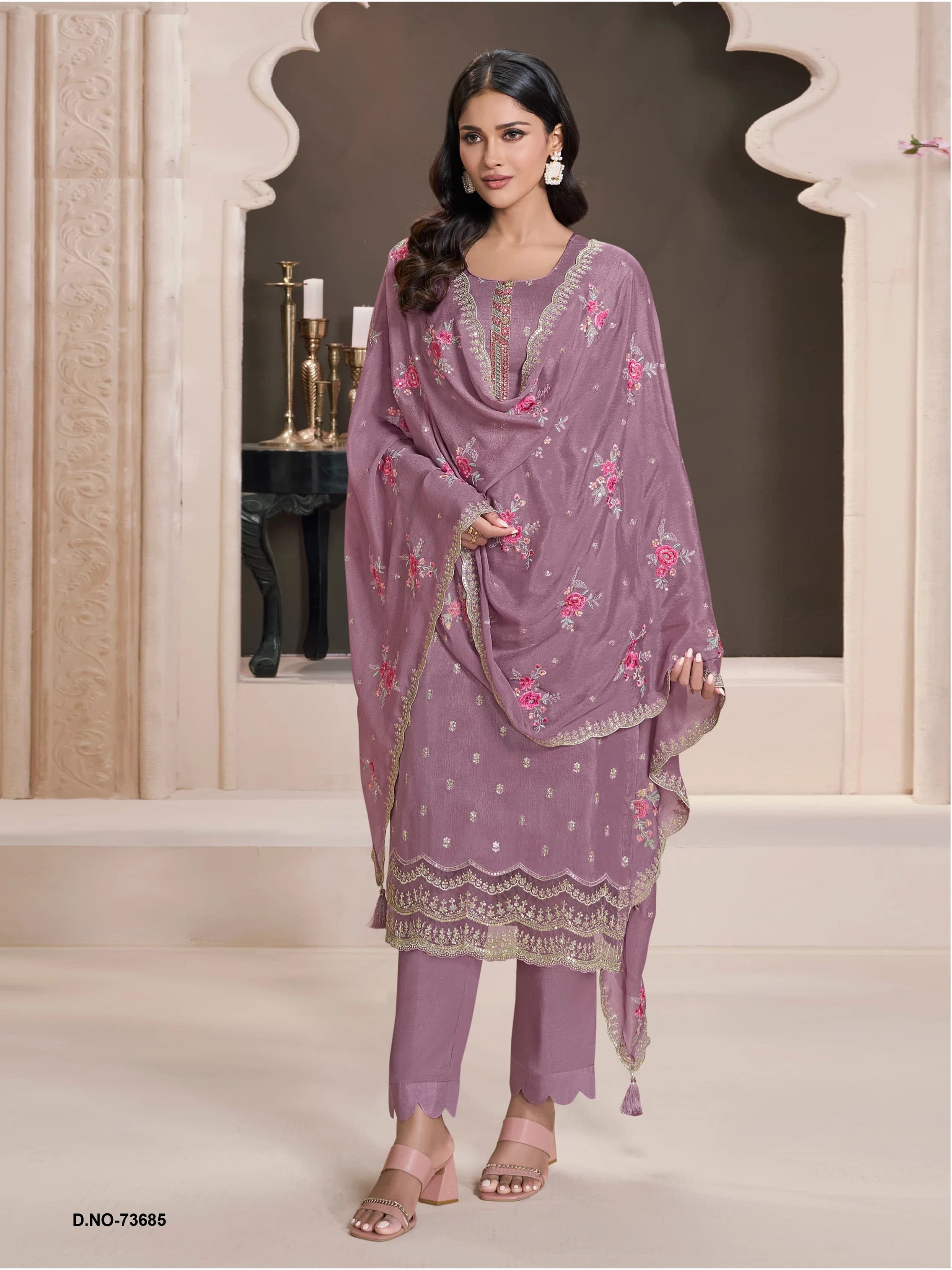 Heavy Monga Silk Designer Traditional Wear Top Bottom With Dupatta