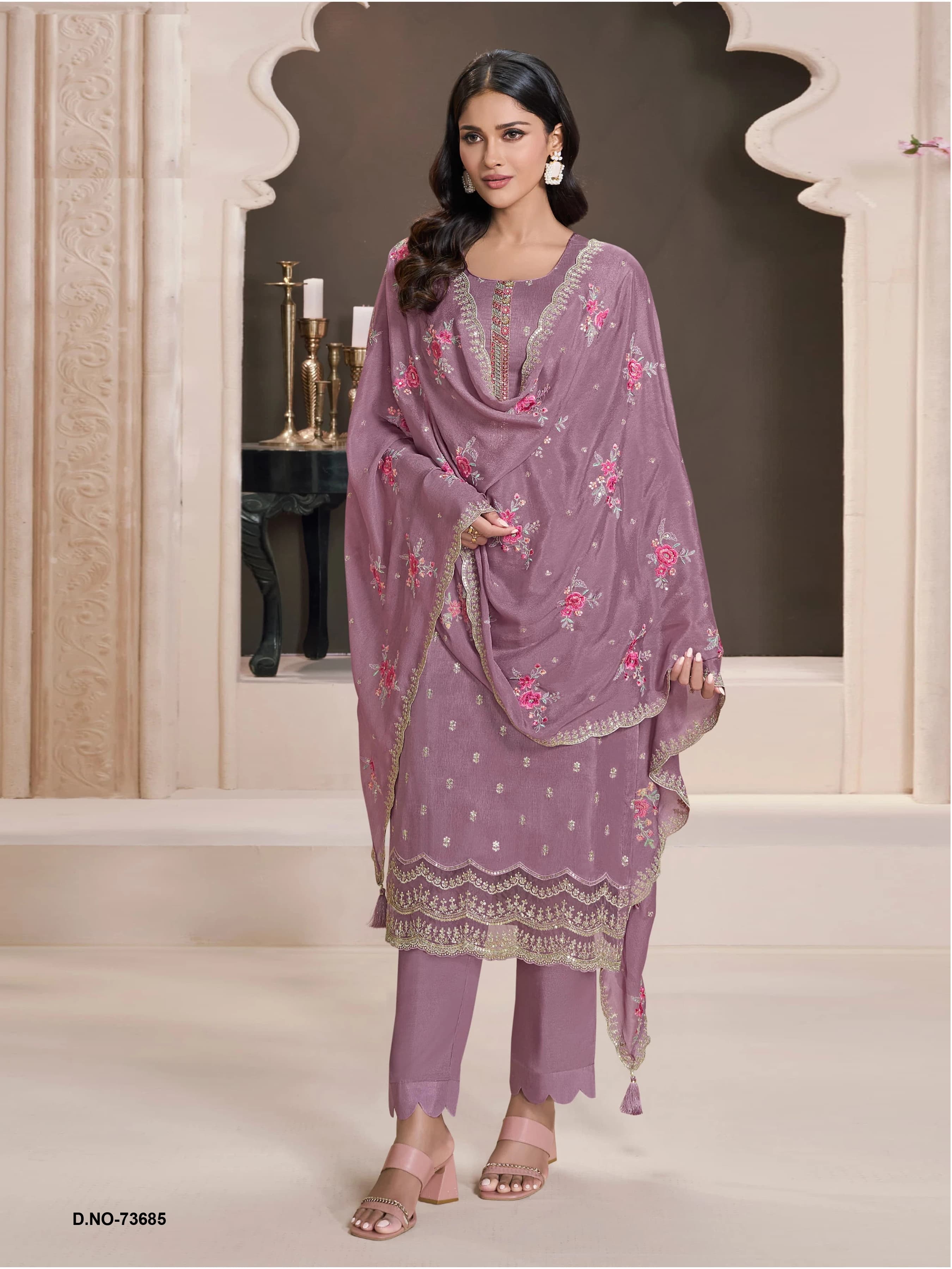 Heavy Monga Silk Designer Traditional Wear Top Bottom With Dupatta