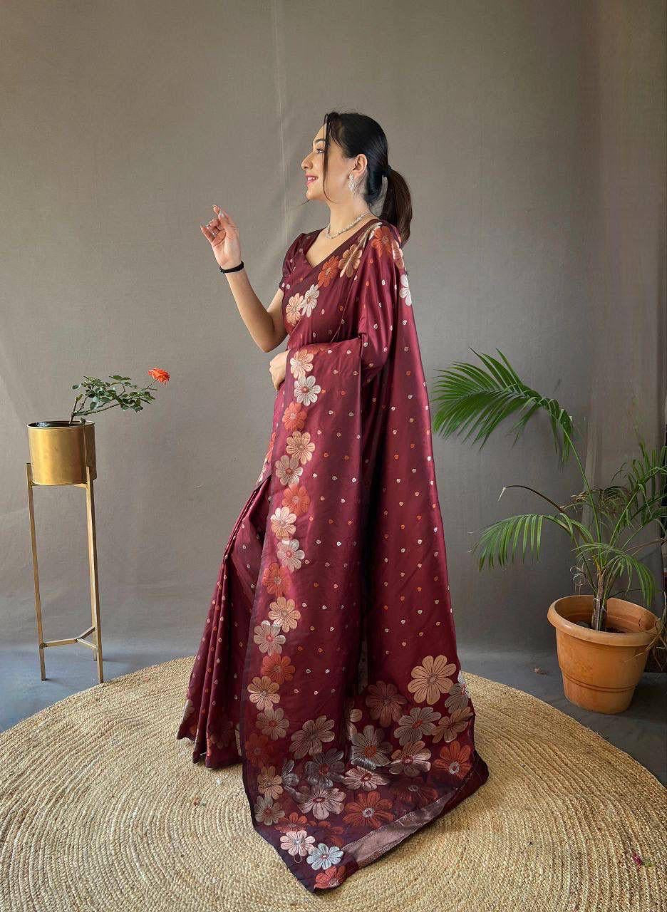 Banarasi Soft Silk Festival Latest Collection Wedding Saree With Blouse