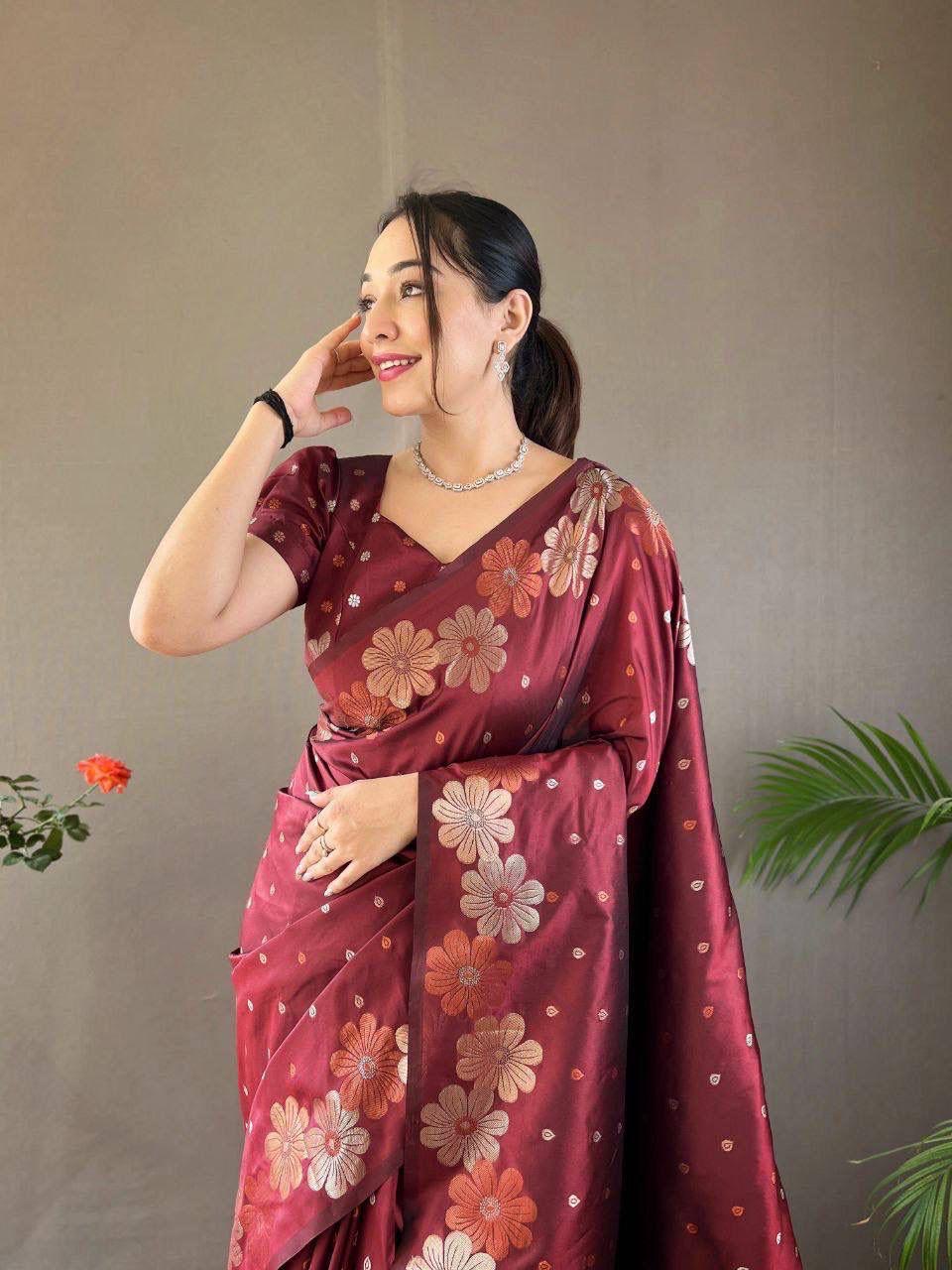 Banarasi Soft Silk Festival Latest Collection Wedding Saree With Blouse