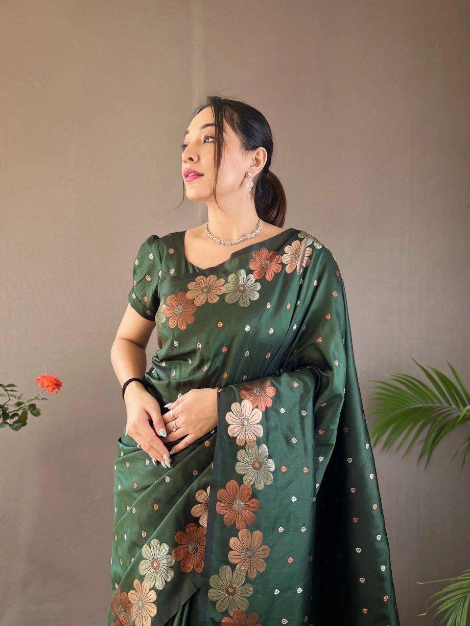 Banarasi Soft Silk Festival Latest Collection Wedding Saree With Blouse
