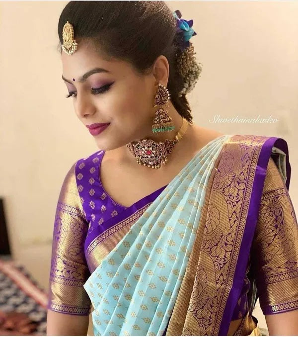 Banarasi Soft Silk Saree, Gorgeous Elegant Beautiful Sari With Blouse