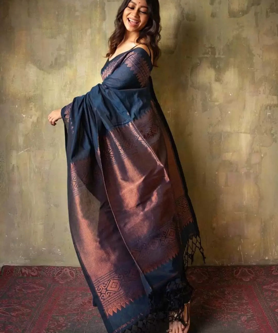Banarasi Soft Silk Traditional Wear Wedding Sari With Blouse