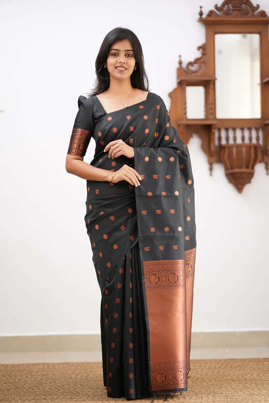 Banarasi Soft Silk Traditional Wear Simple Wedding Sari With Blouse