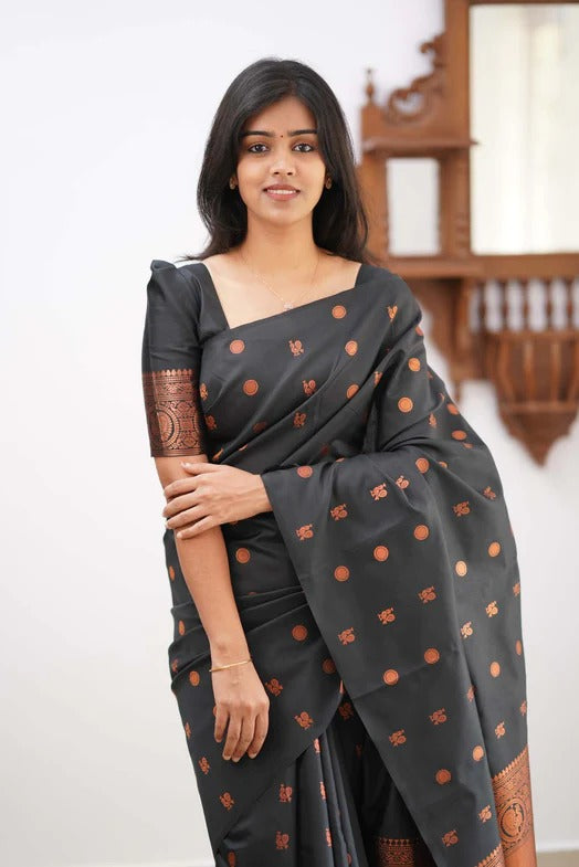 Banarasi Soft Silk Traditional Wear Simple Wedding Sari With Blouse