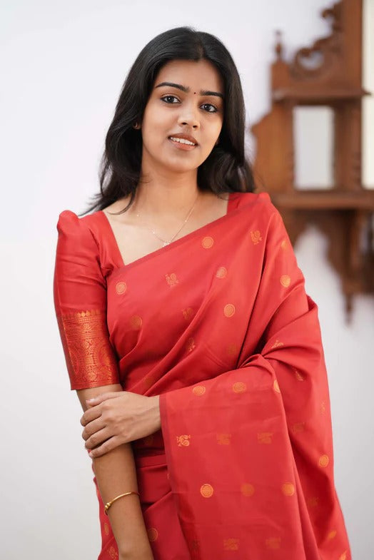 Banarasi Soft Silk Traditional Wear Simple Wedding Sari With Blouse