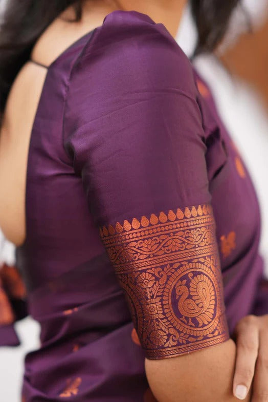 Banarasi Soft Silk Traditional Wear Simple Wedding Sari With Blouse