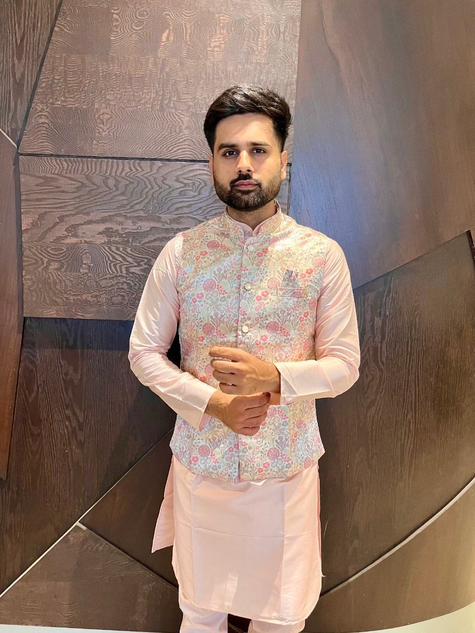 Traditional Wear Pure Cotton Kurta With Koti Set For Men's