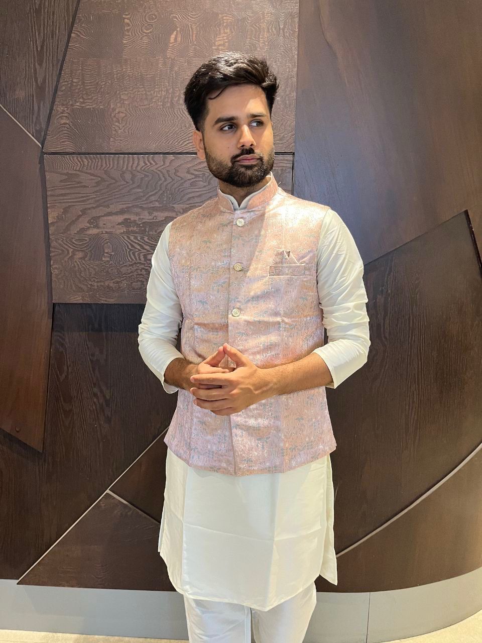 Traditional Wear Pure Cotton Kurta With Koti Set For Men's