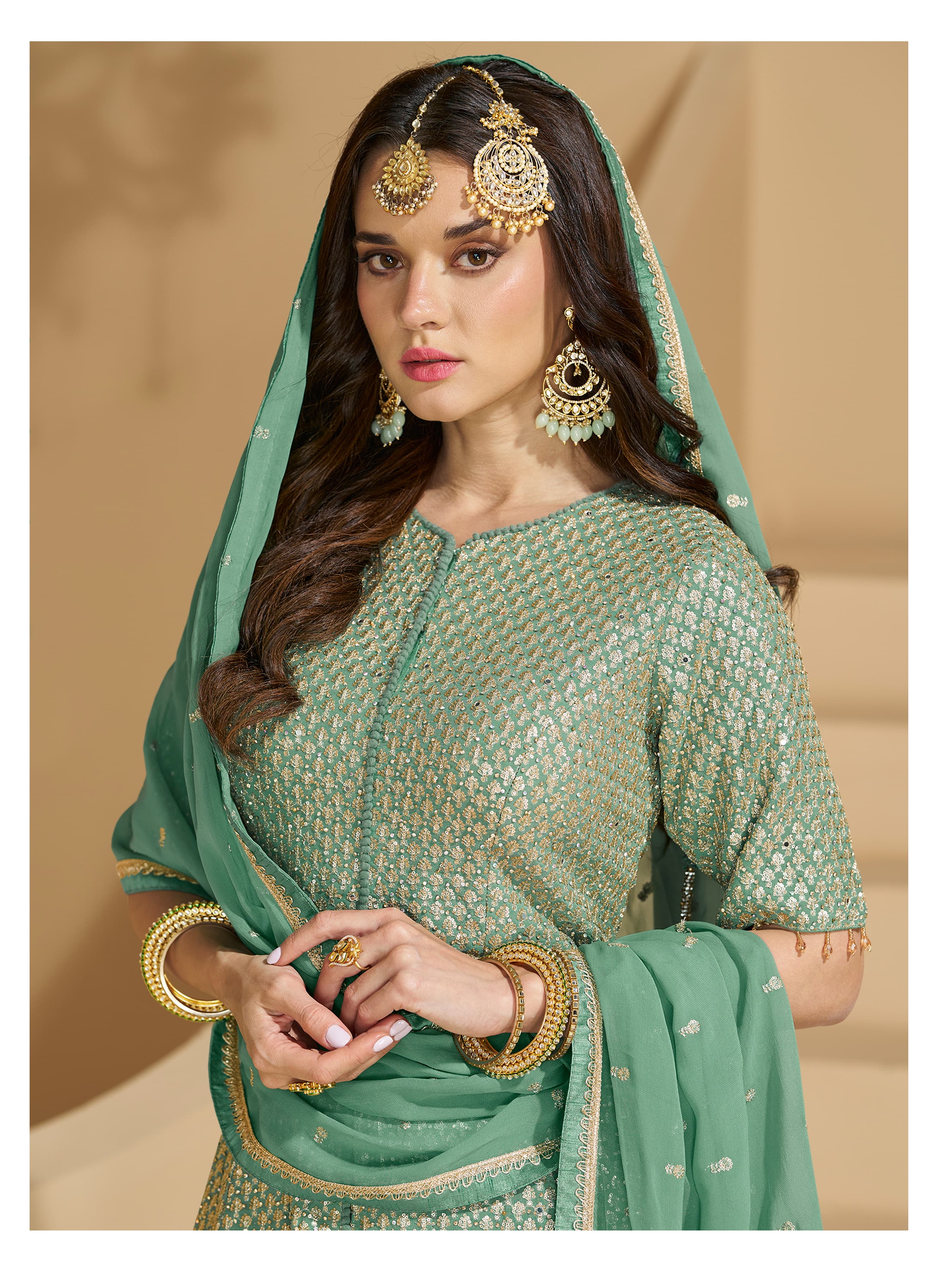 Traditional Real Georgette With Heavy Embroidery Work Salwar Suit