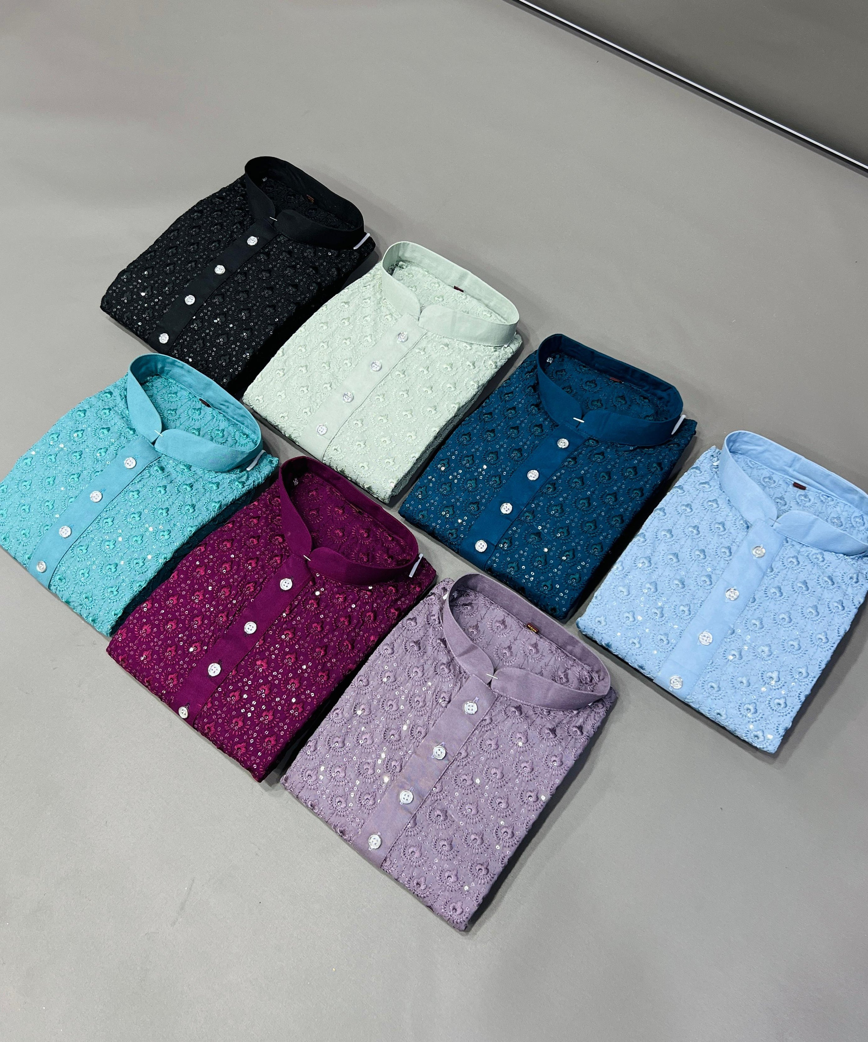 en's Full Stitched Rayon With Heavy Embroidery Work Kurta With Pajama