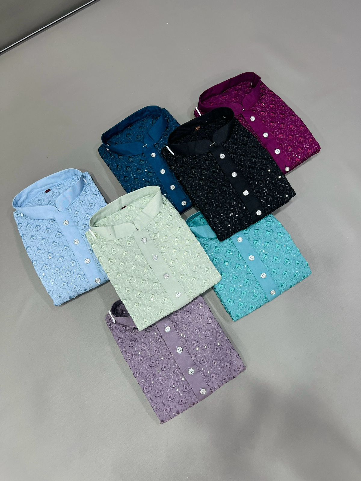 en's Full Stitched Rayon With Heavy Embroidery Work Kurta With Pajama