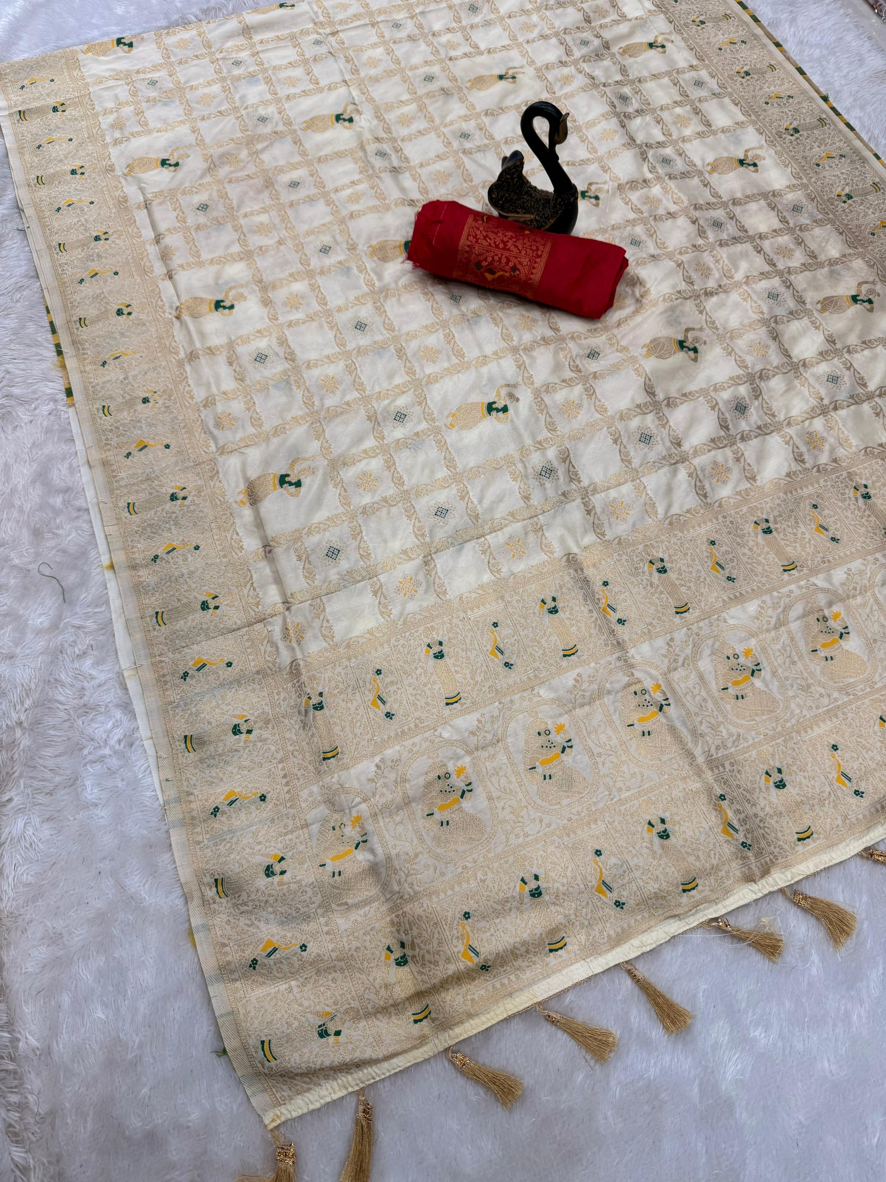 Pure Soft Khadi Georgette Silk Saree Traditional Wear Sari Eith Blouse