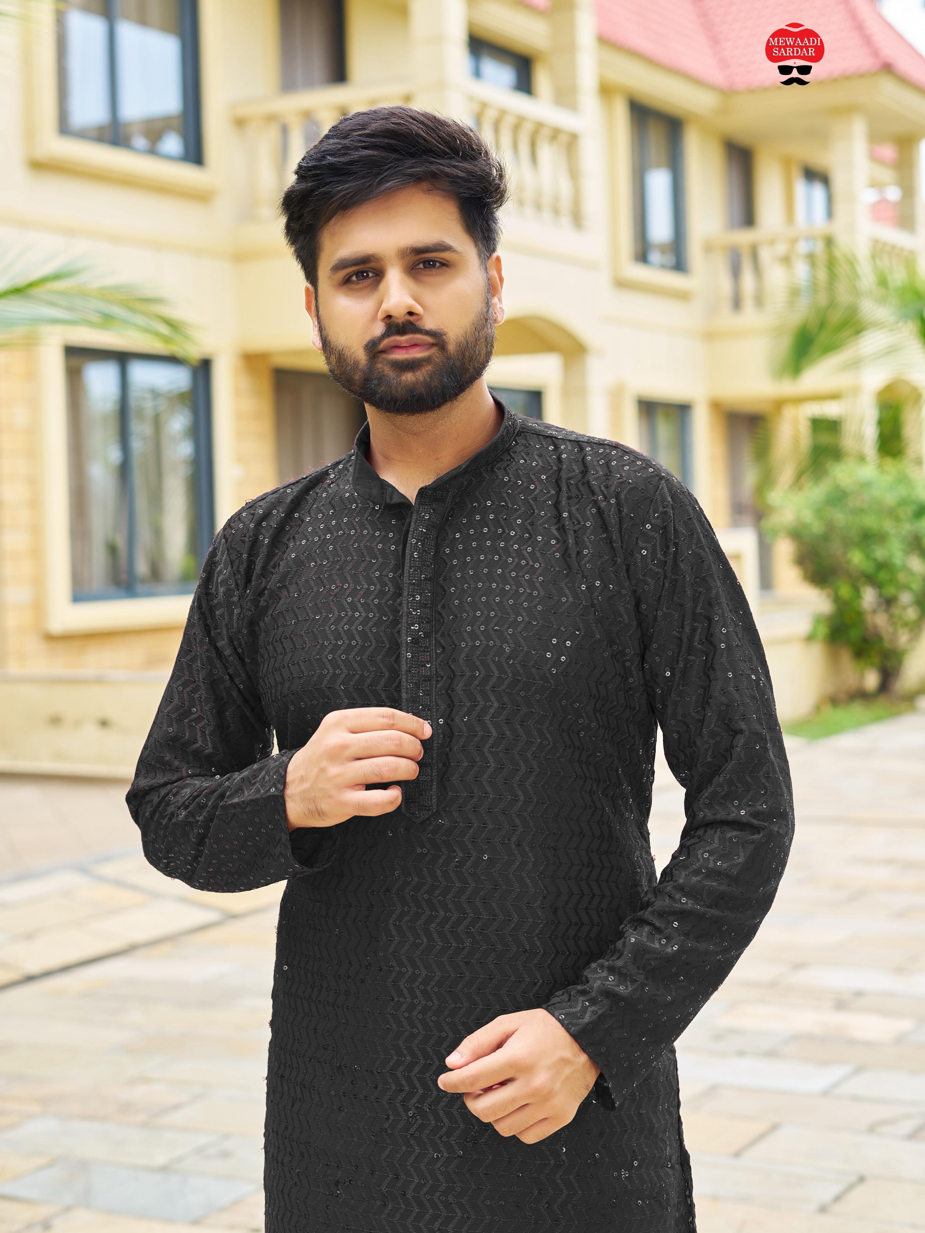 Premium Rayon Traditional Wedding Wear Designer Kurta Pajama Set For Men's