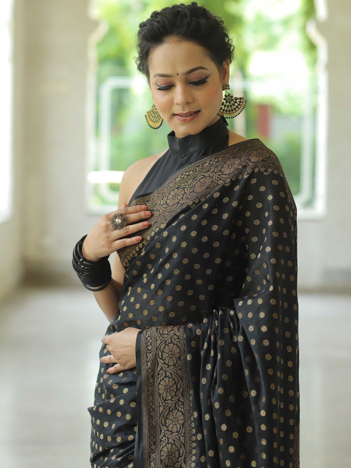 Traditional Banarasi Soft Silk Saree, Wedding Simple Saree With Blouse