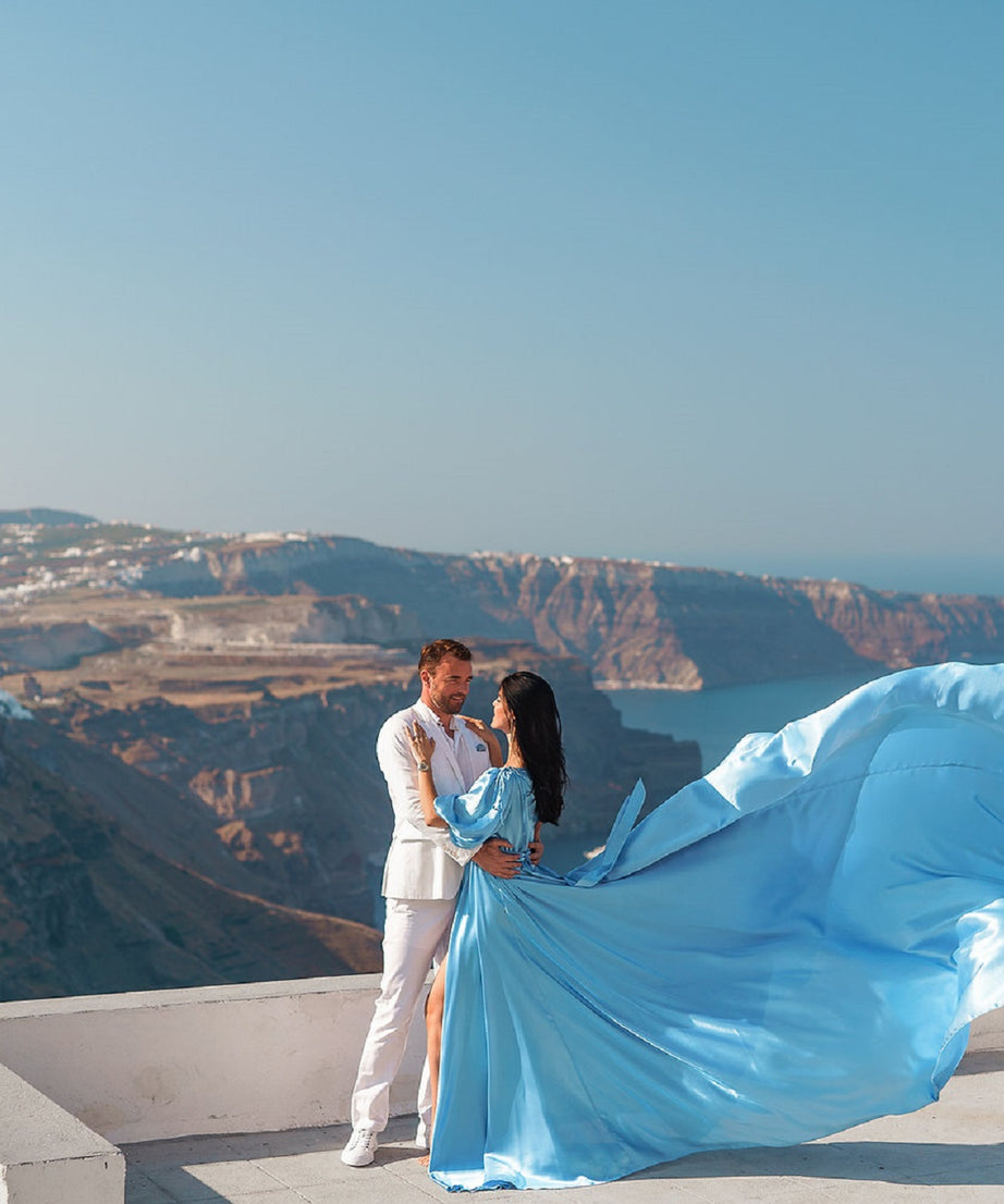 Santorini Flying Dress for Photoshoot, Long Flying Dress