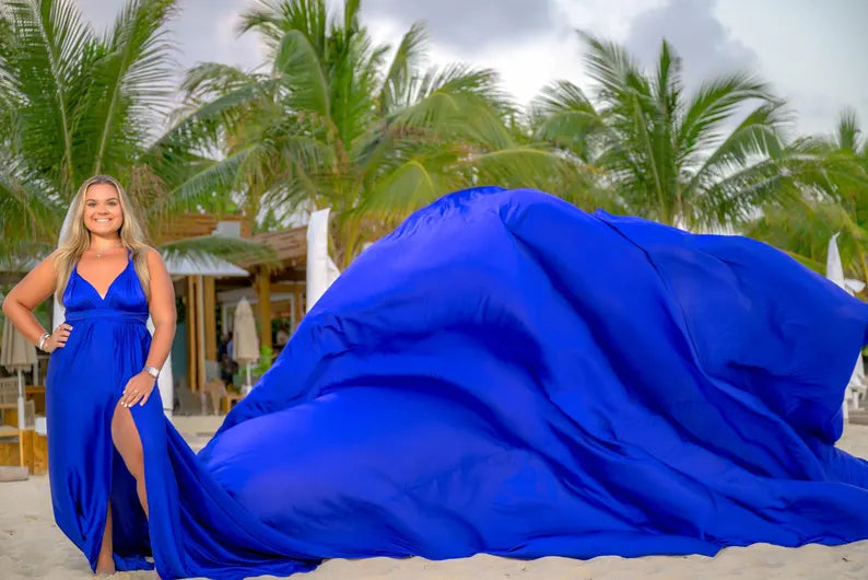 Long Flying Dress Engagement Dress For Photo Shoot Santorini Flying Dress