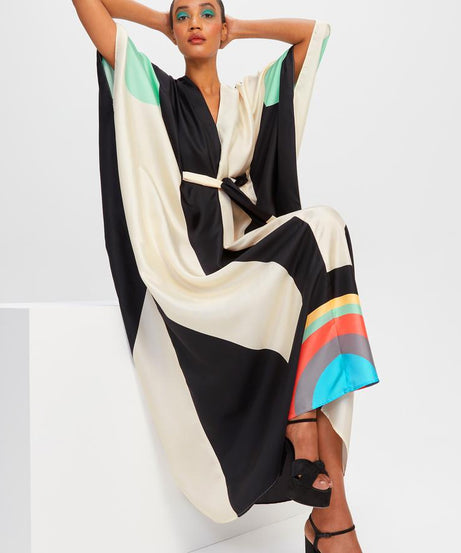 Women's Soft Satin Silk Kaftan, Chic and Lightweight Women's Caftan