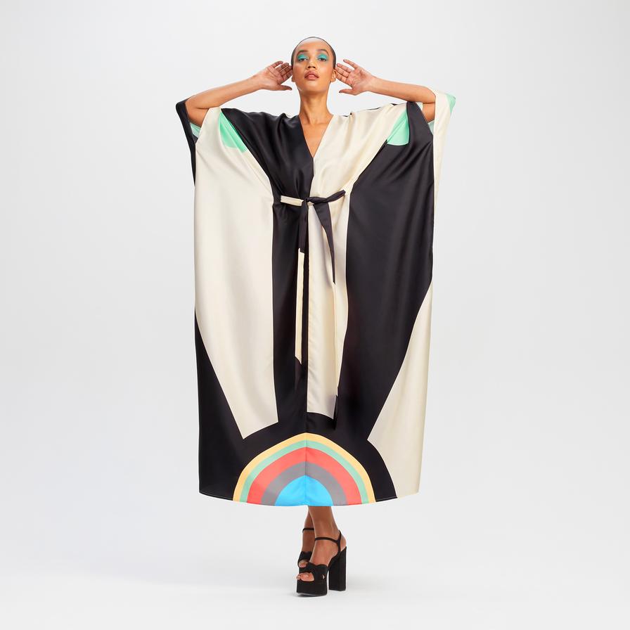 Women's Soft Satin Silk Kaftan, Chic and Lightweight Women's Caftan