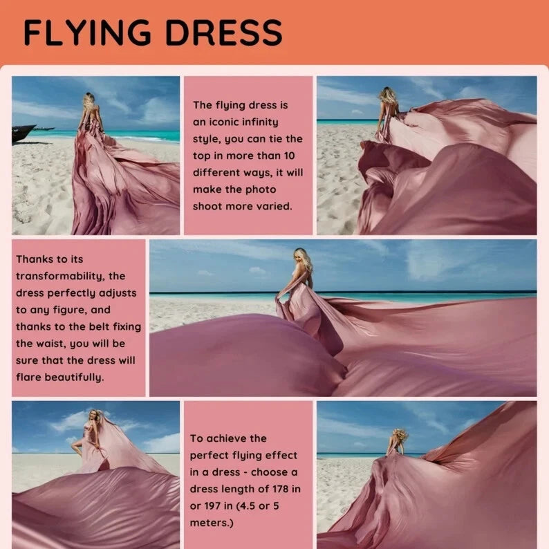 Photoshoot Flying Dress Backless Flying Dress Plus Size Flying Dress Halter Long