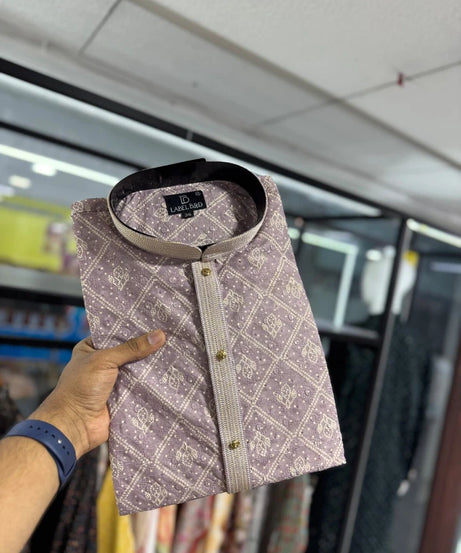 Men's Traditional Wear Pure Cotton With Lucknowi Work Kurta With Pajama