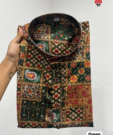 Men's Beautiful Designer Ethnic Stitched Heavy Rayon Print Kurta