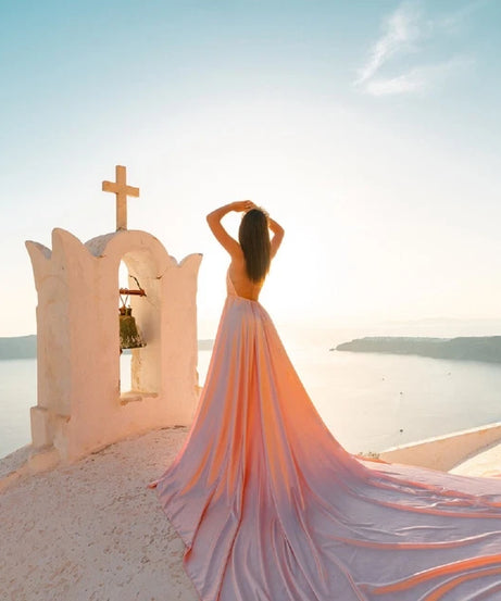 Beach Photoshoot Dress, Santorini Flying Dress, Long Flying Dress For Photoshoot