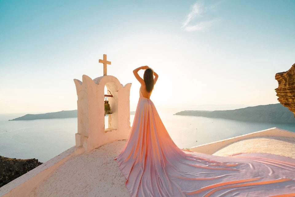 Beach Photoshoot Dress, Santorini Flying Dress, Long Flying Dress For Photoshoot