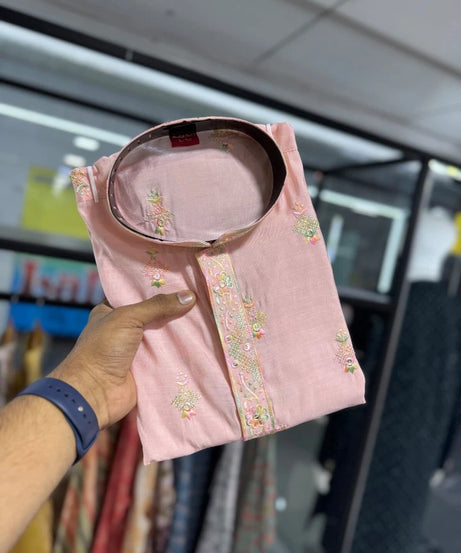 Silk Kurta With Cotton Pajama Set For Men s Wedding Party Wear Kurta Set