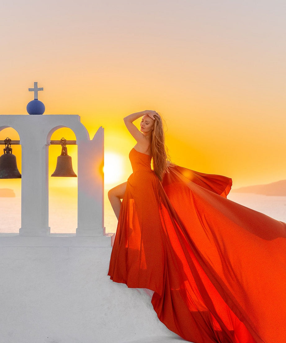 Photoshoot Dress | Flowy Dress | Santorini Flying Dress
